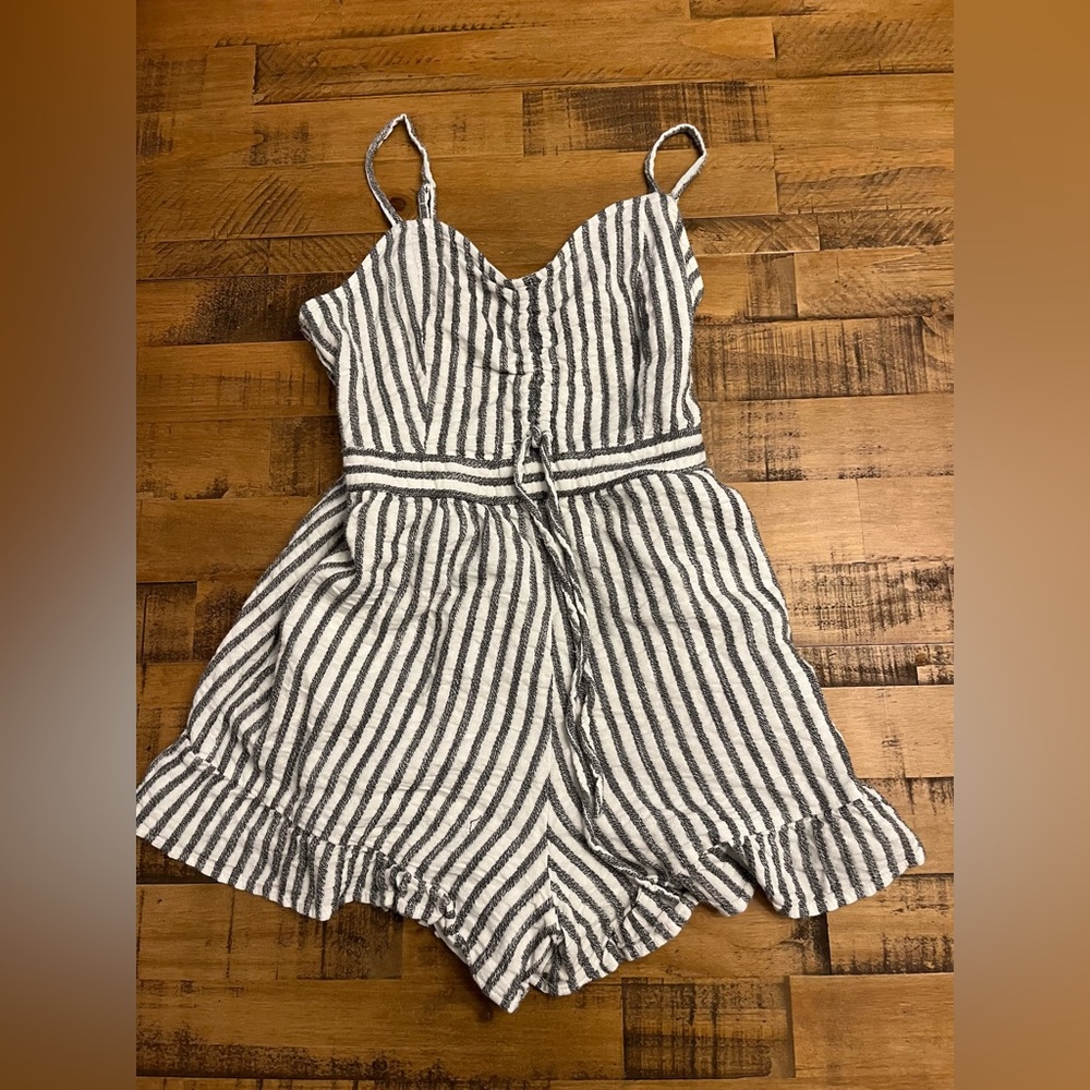 white and grey romper